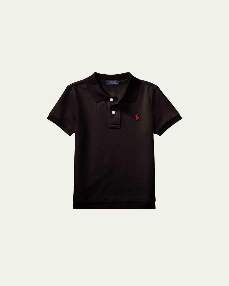 Boy's Short-Sleeve Logo Embroidery Polo Shirt, Size 2-7